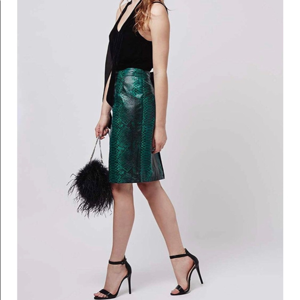 TOPSHOP Faux Python Skirt